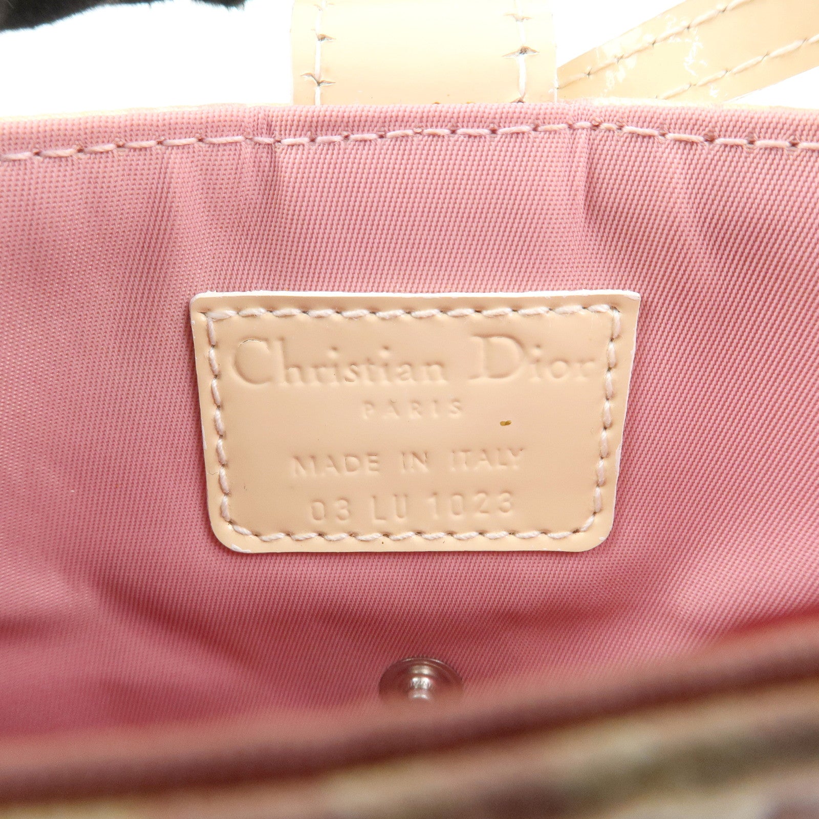 Christian Dior Trotter Girly Canvas PVC Shoulder Bag Pink Ivory