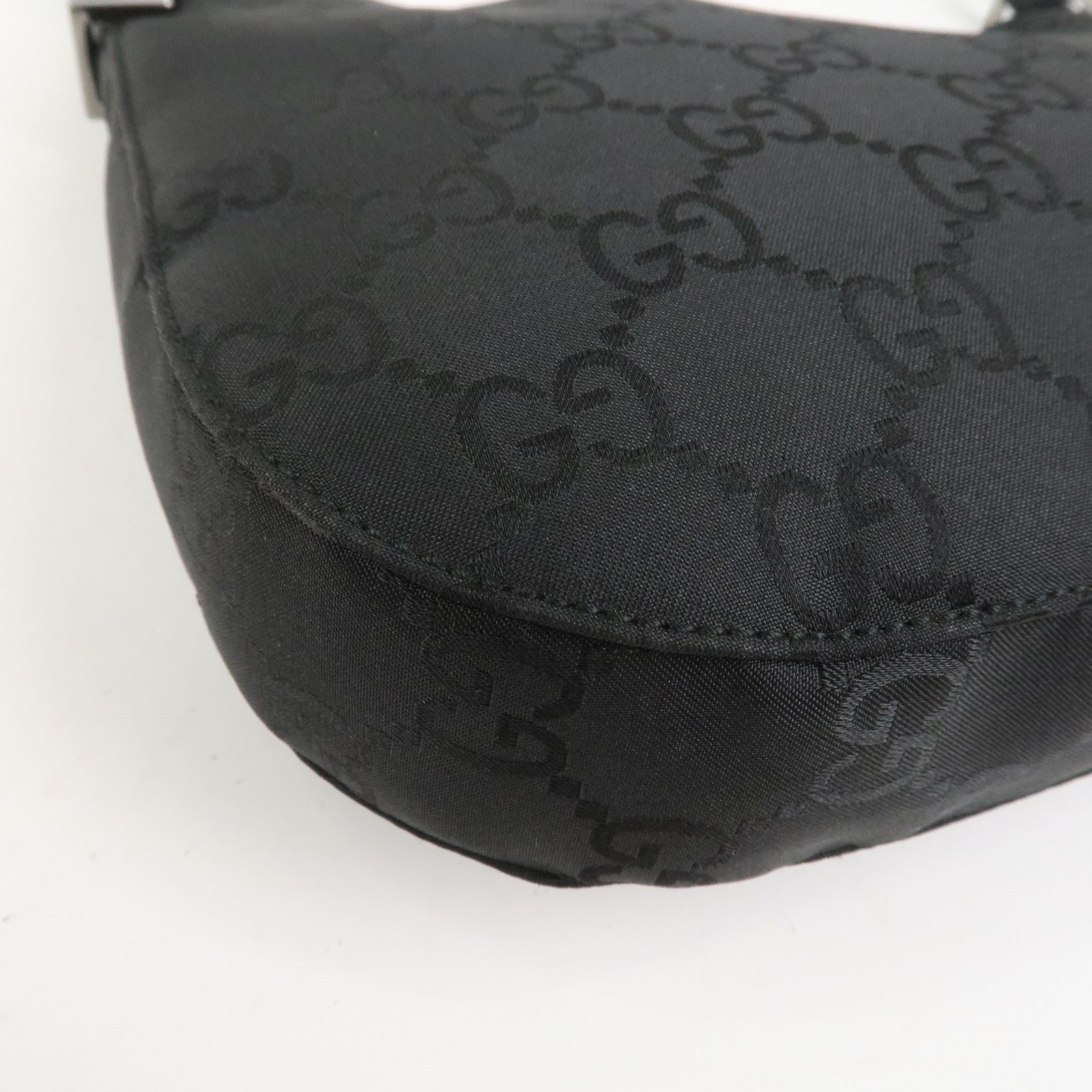 GUCCI GG Monogram Nylon Leather Shoulder Bag Black 001・3193