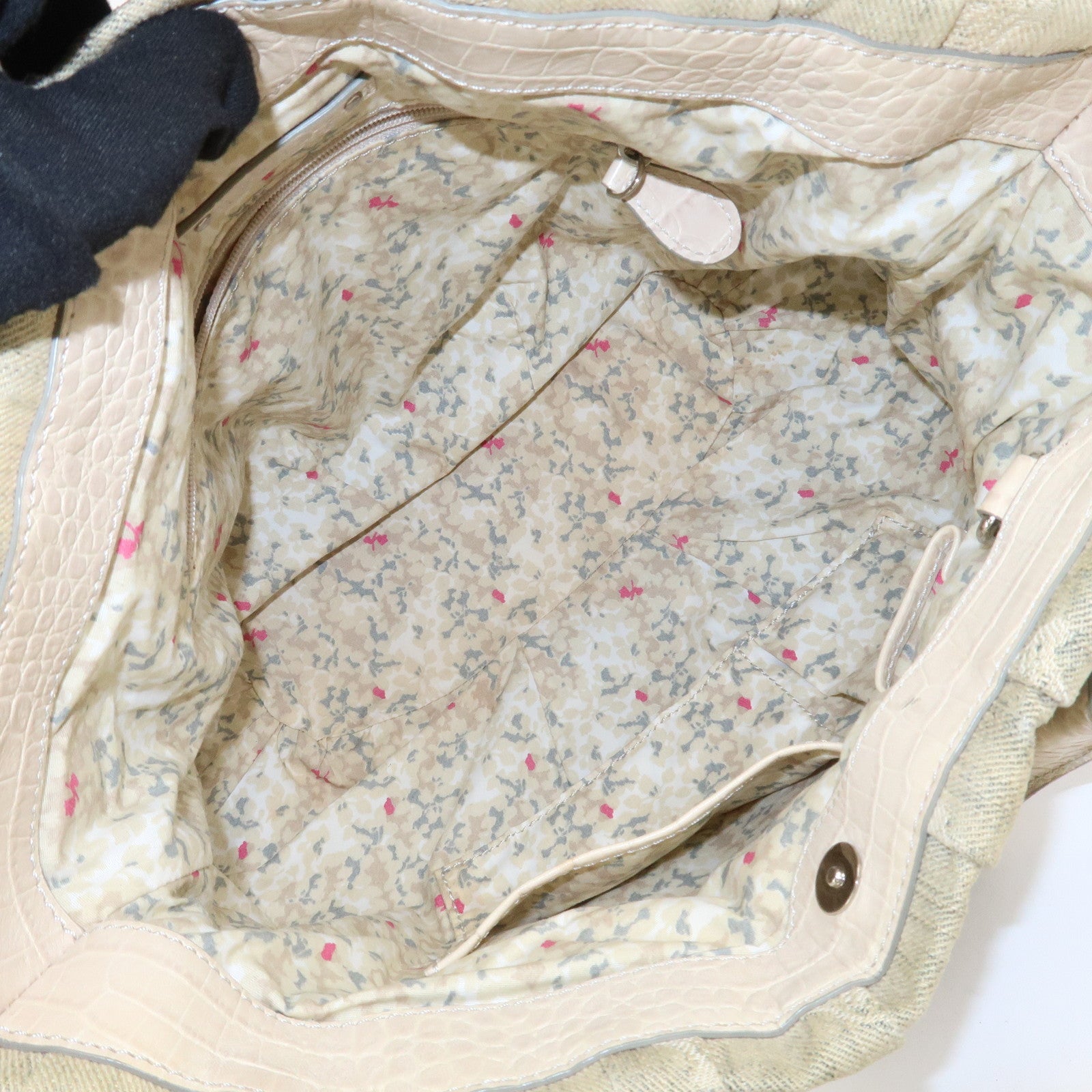 CELINE Macadam Denim Embossed Leather 2WAY Bag Hand Bag Blue Ivory