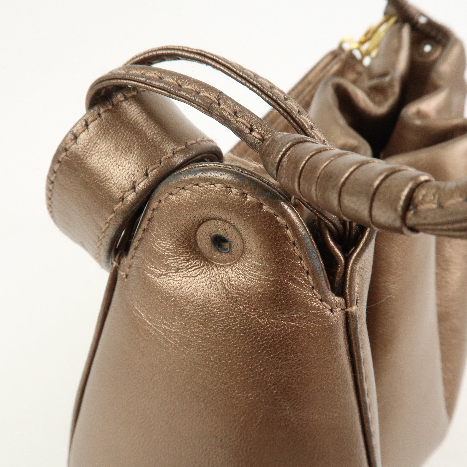 LOEWE Anagram Logo Leather Shoulder Bag Hand Bag Brown