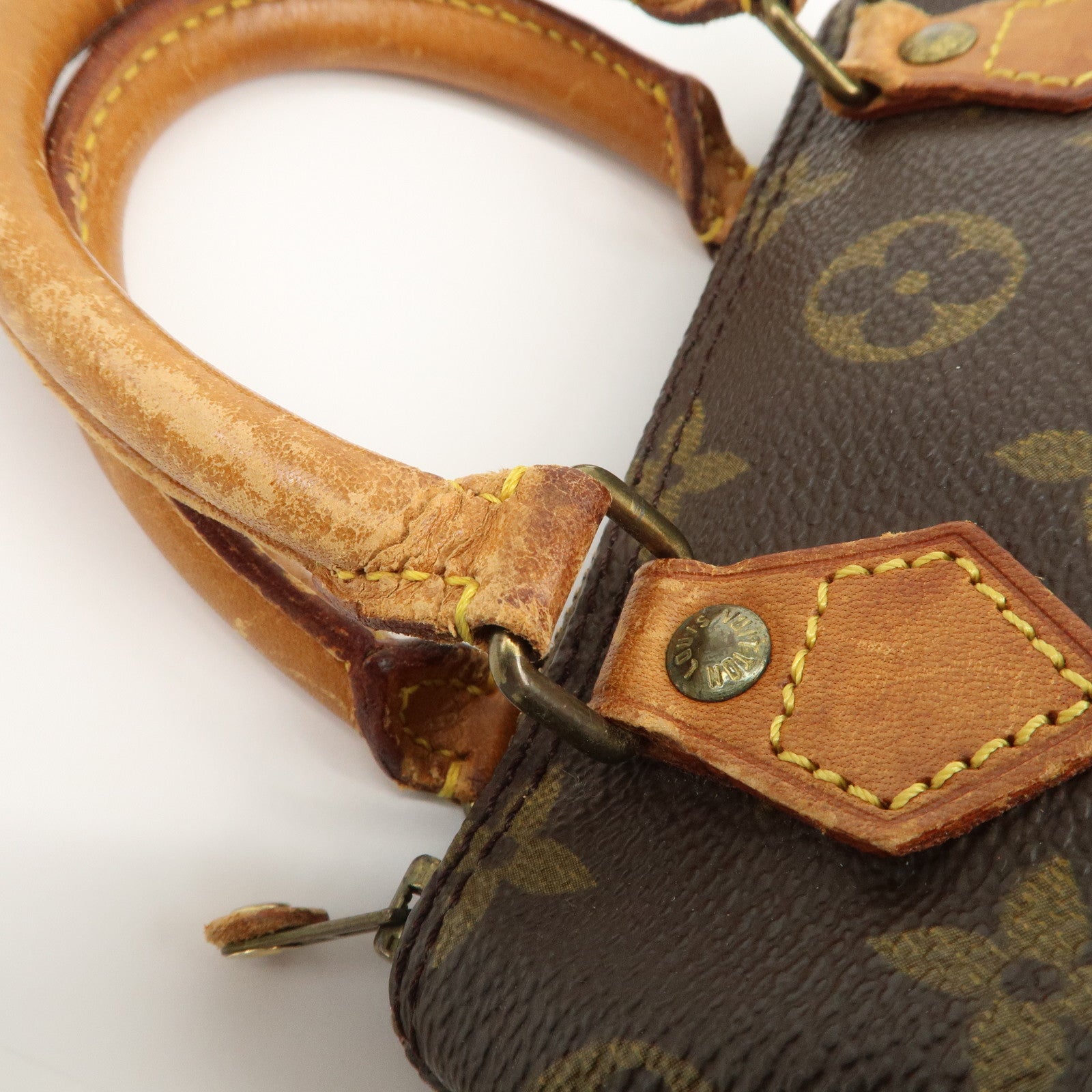 Louis Vuitton Monogram Mini Speedy Hand Bag Boston Bag Brown M41534