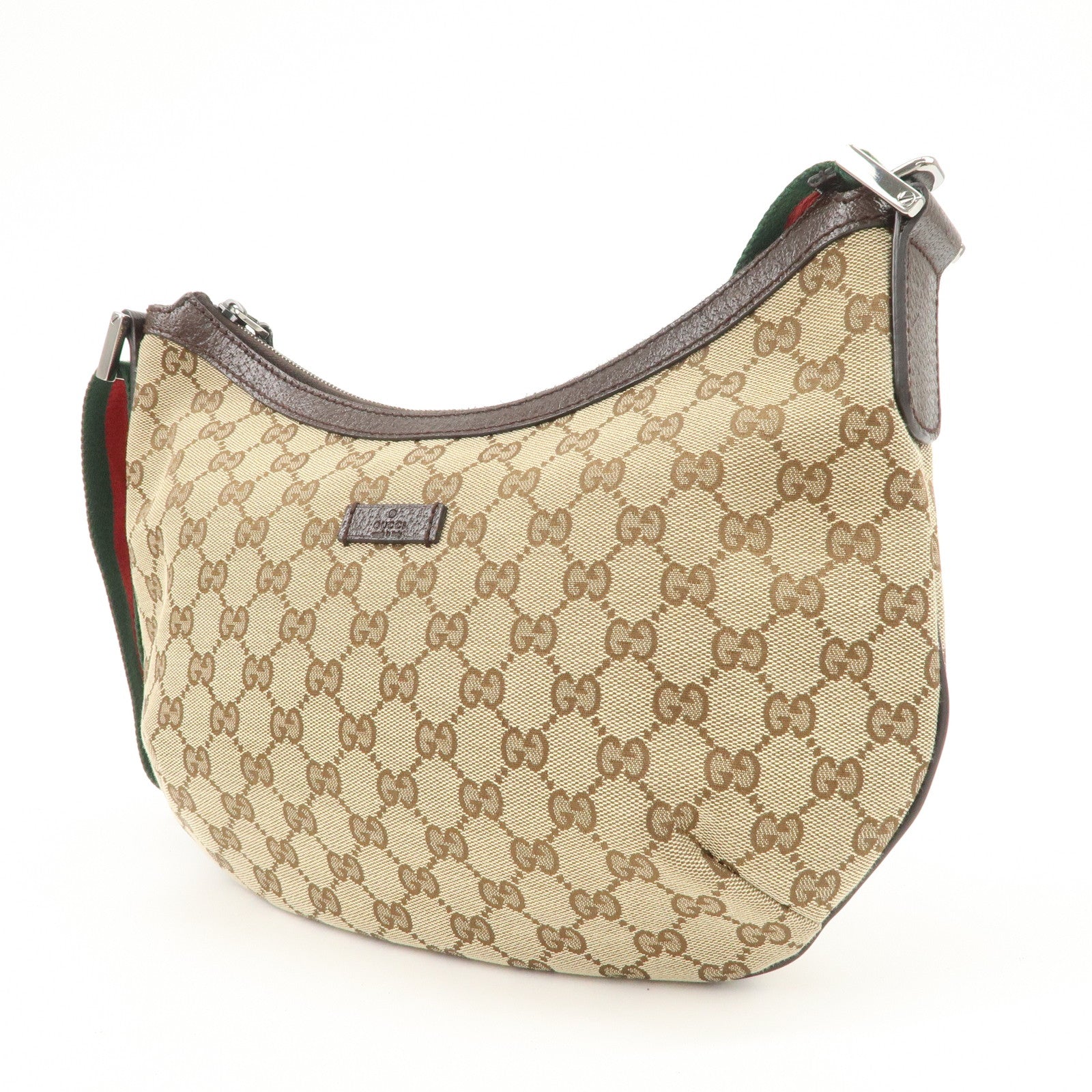 GUCCI Sherry GG Canvas Leather Shoulder Bag Beige Brown 181092