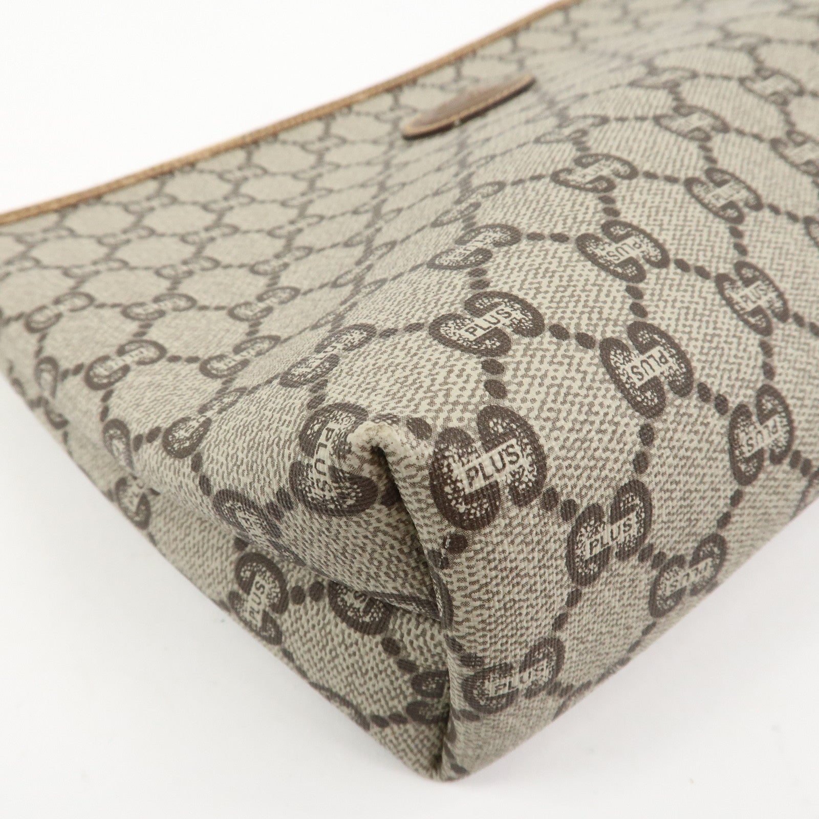 GUCCI Set Of 2 GG Monogram Leather Clutch Bags Beige Brown