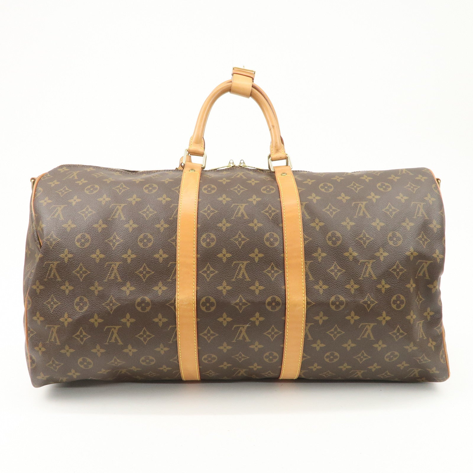 Louis Vuitton Keep All Bandouliere 55 Boston Bag Brown M56714 Used