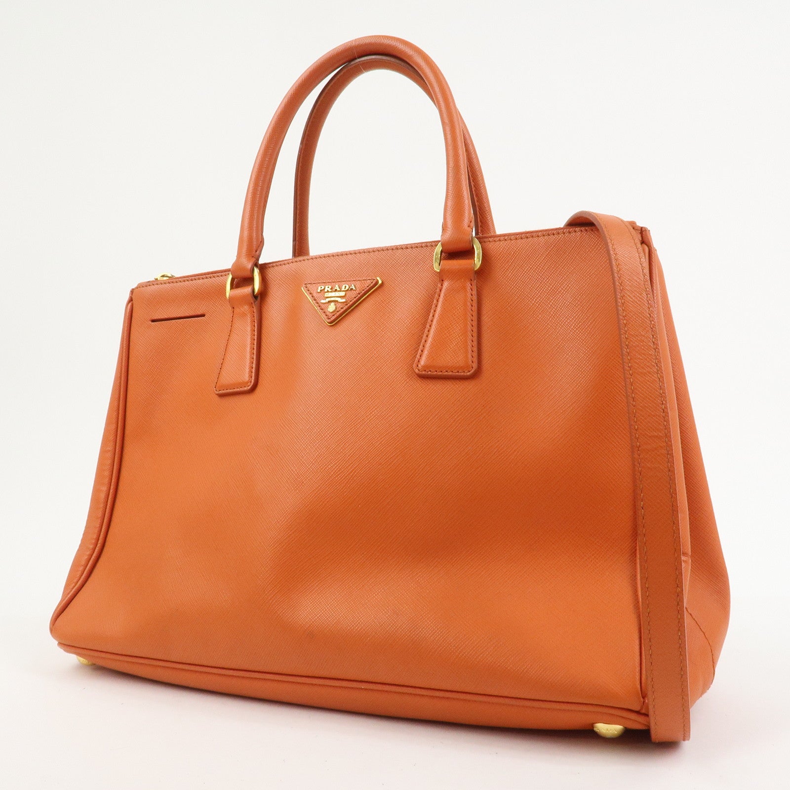 PRADA Galleria Saffiano Leather 2Way Bag Orange 1BA274
