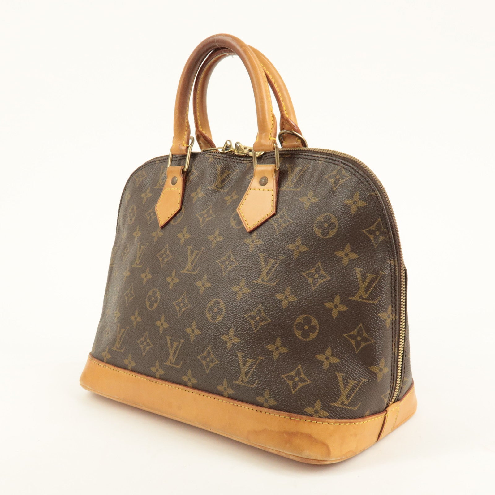 Louis Vuitton Monogram Alma Hand Bag Brown M51130 Used