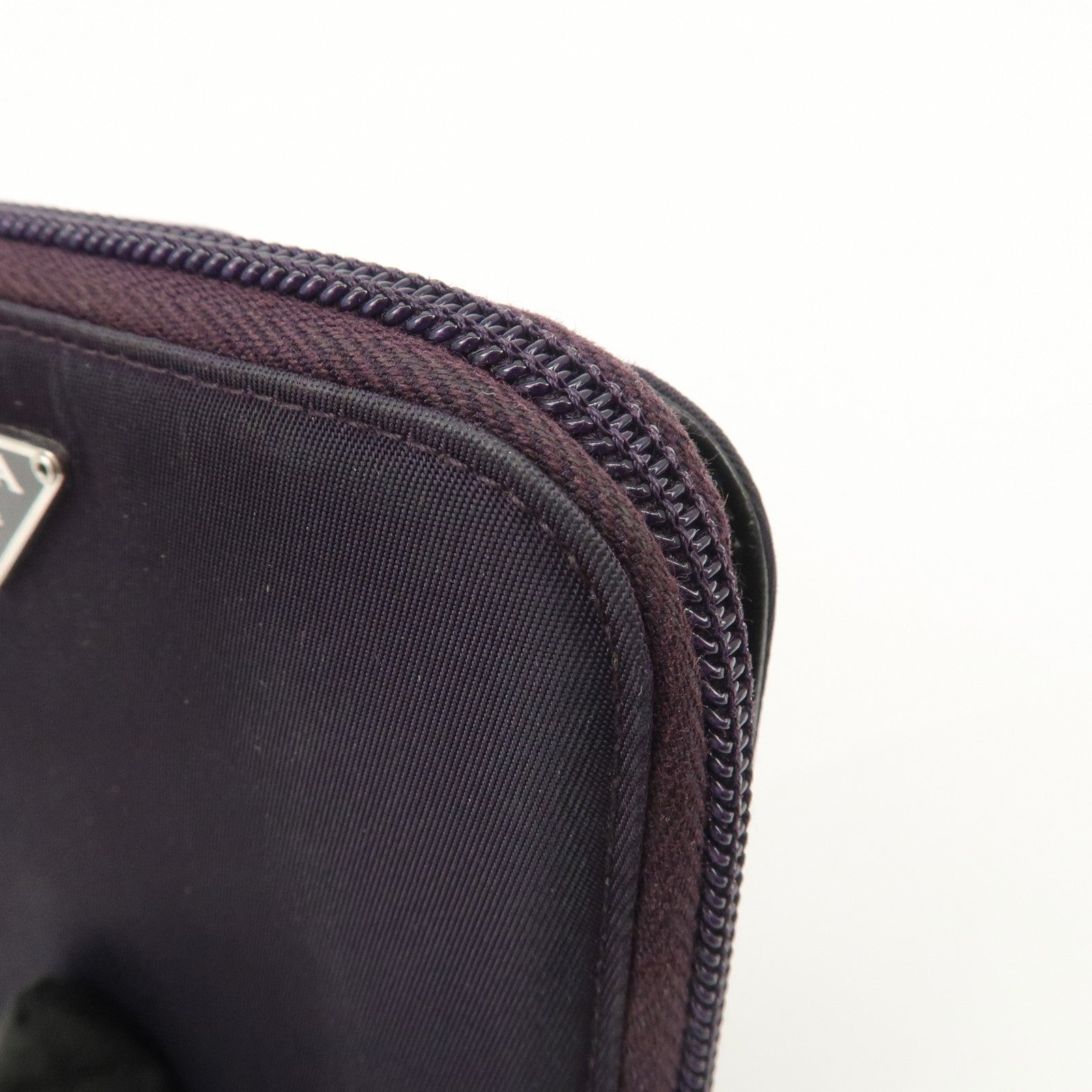 PRADA Nylon Bi-fold Round Zippy Compact Wallet Black