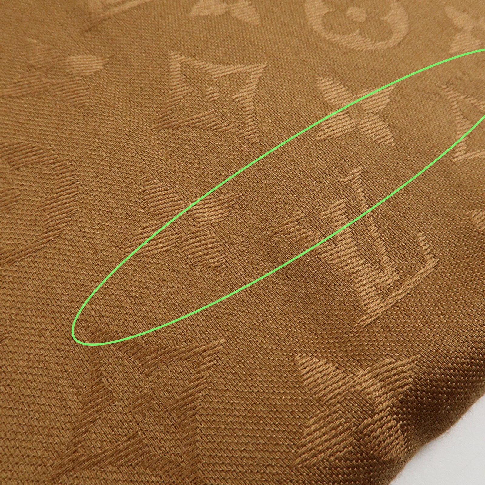 Louis Vuitton Monogram Silk Wool Shawl Scarf Light Brown M71155