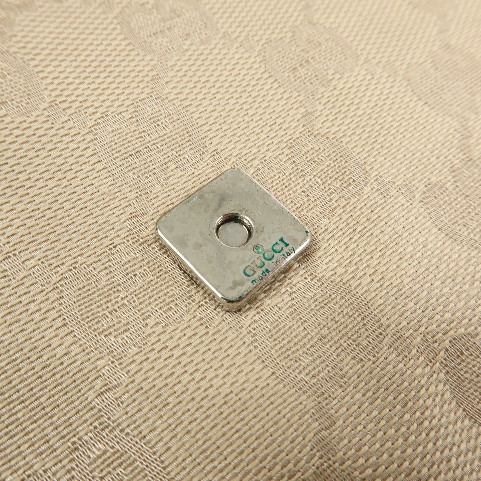 GUCCI GG Canvas Leather Shoulder Bag Hand Bag Beige 01235