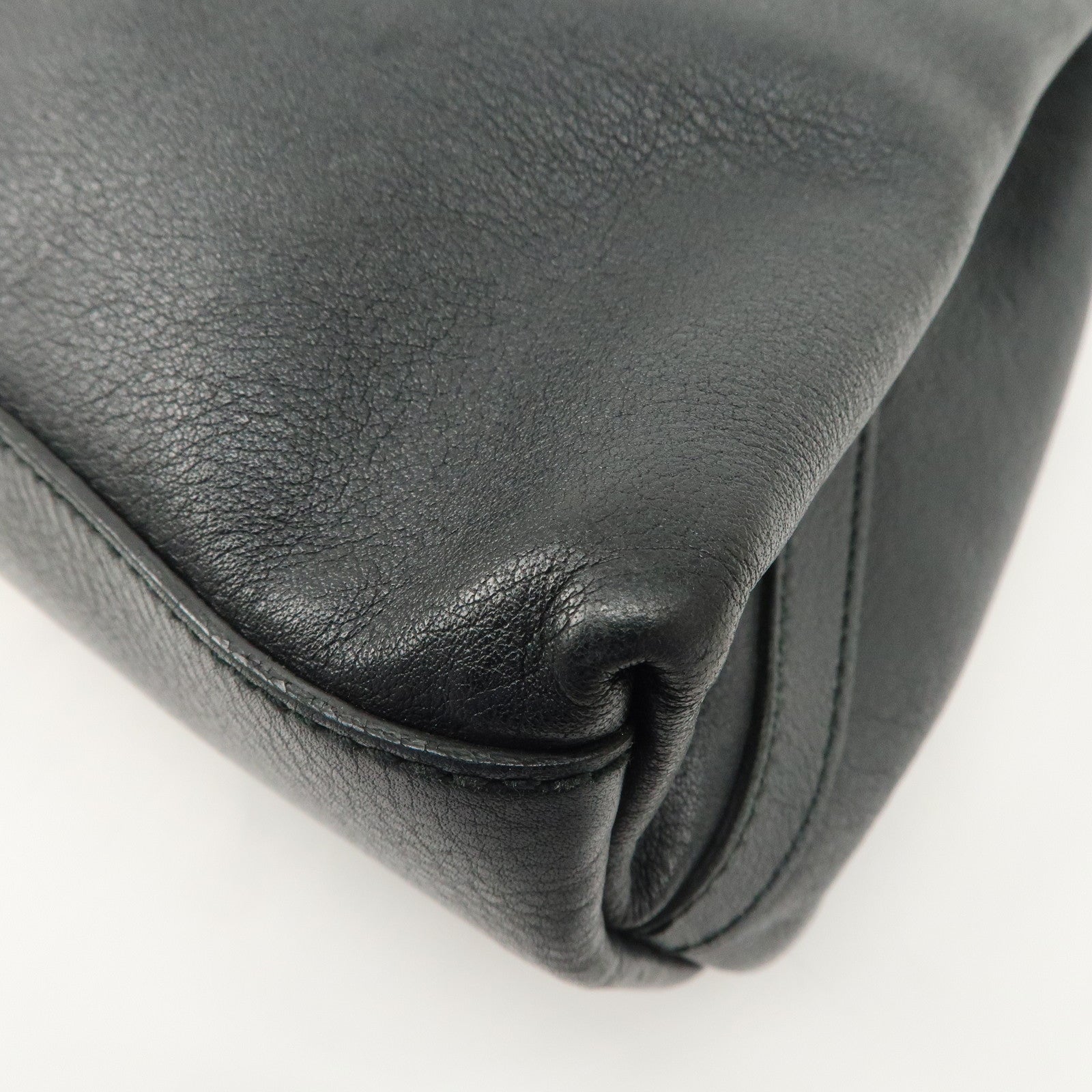 GUCCI Leather Tote Bag Shoulder Bag Black 419689 Used