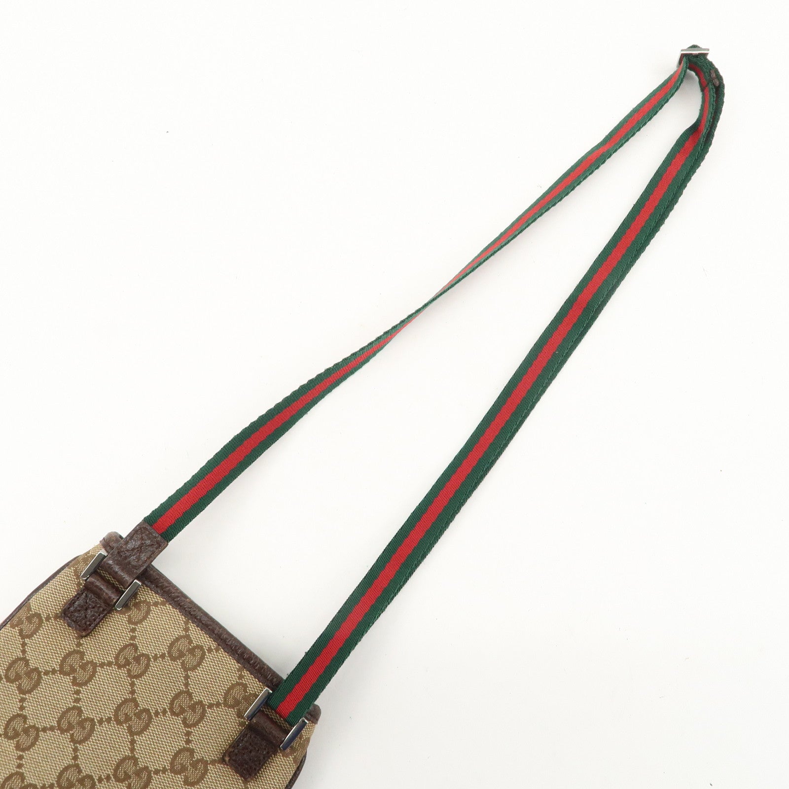 GUCCI Sherry GG Canvas Leather Shoulder Bag Beige Brown 141863 Used