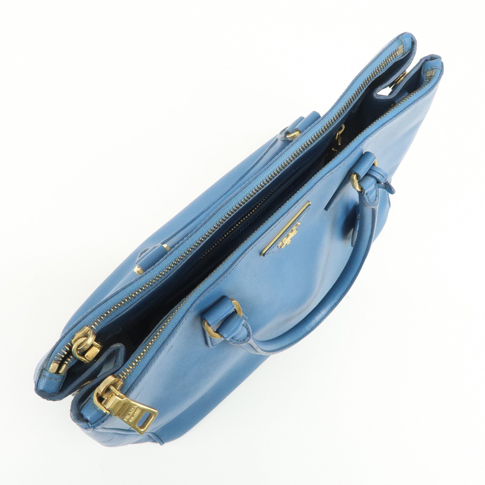 PRADA Galleria Saffiano Leather 2Way Bag Hand Bag Blue BN2274
