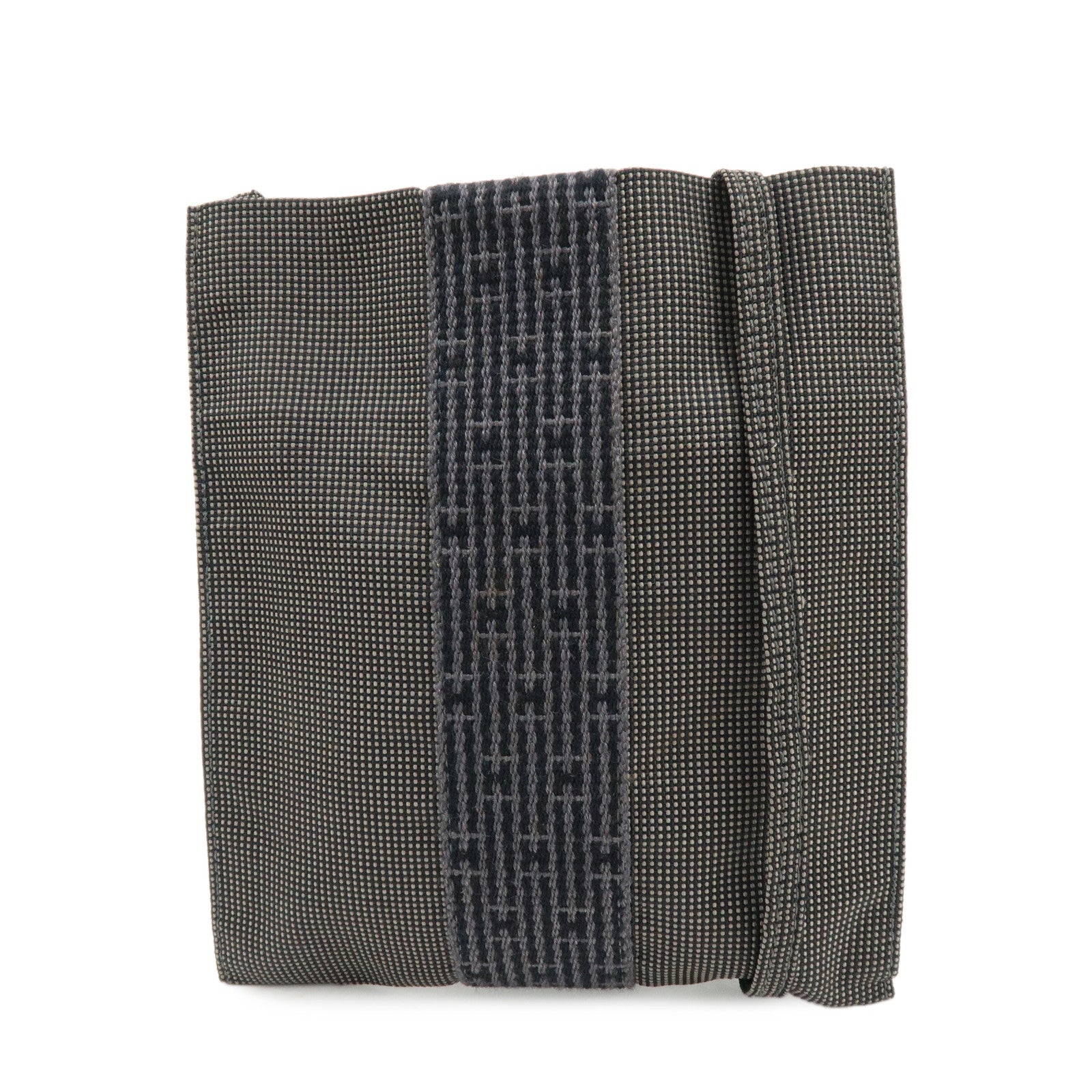 HERMES Airline Canvas Shoulder Bag Crossbody Bag Black