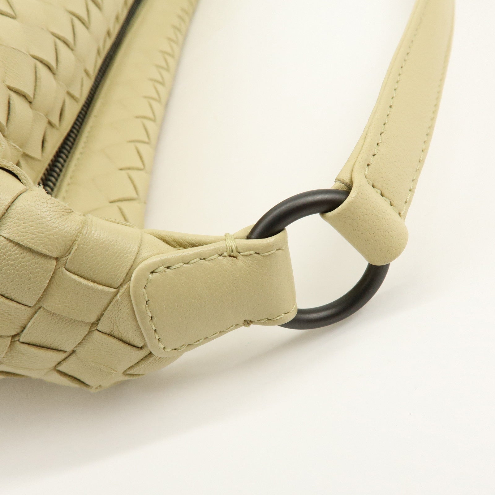 BOTTEGA VENETA Hobo Intrecciato Leather Shoulder Bag Beige 239988