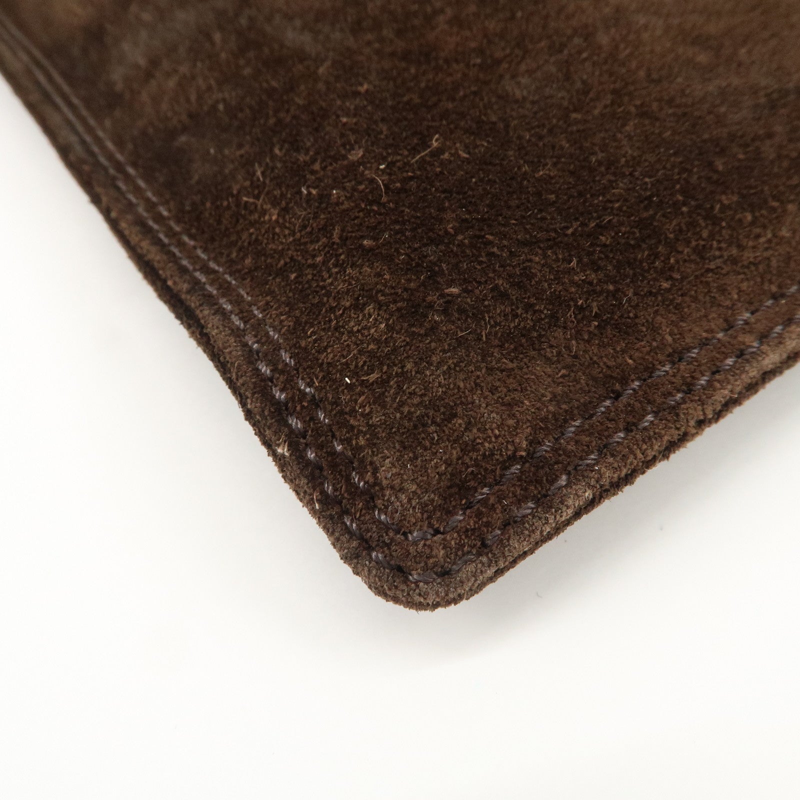 CHANEL Suede Shoulder Bag Crossbody Bag Dark Brown Used