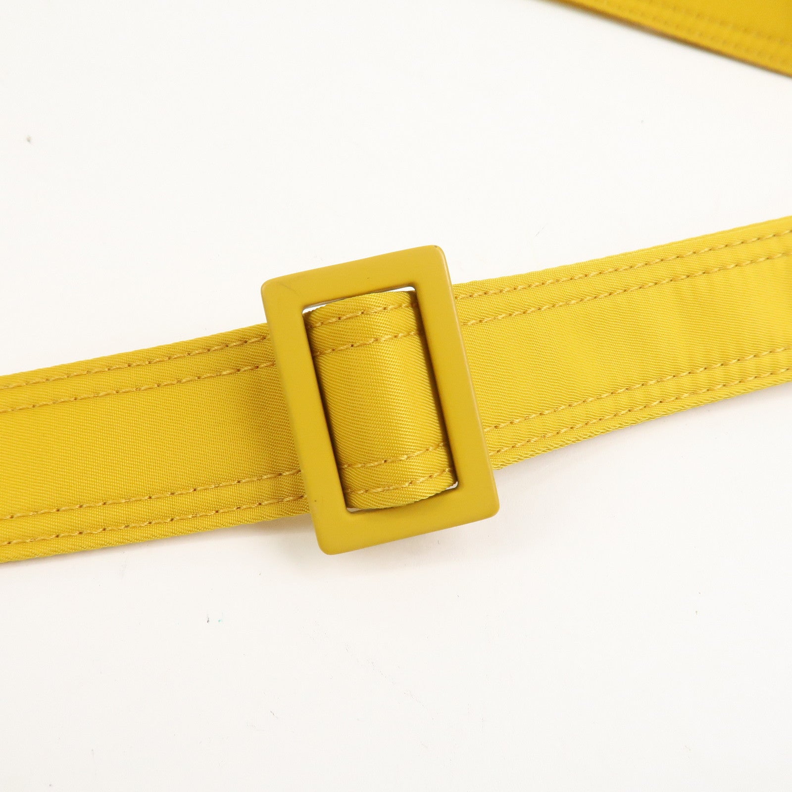 FENDI Baguette Nylon Leather 2Way Bag Hand Bag Shoulder Bag Yellow 7VA536