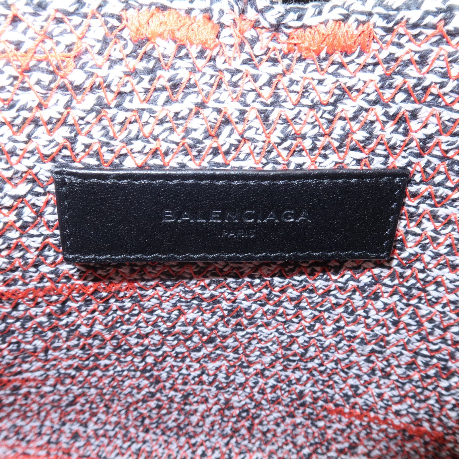 BALENCIAGA Zigzagger Canvas Leather 2Way Hand Bag Orange Black