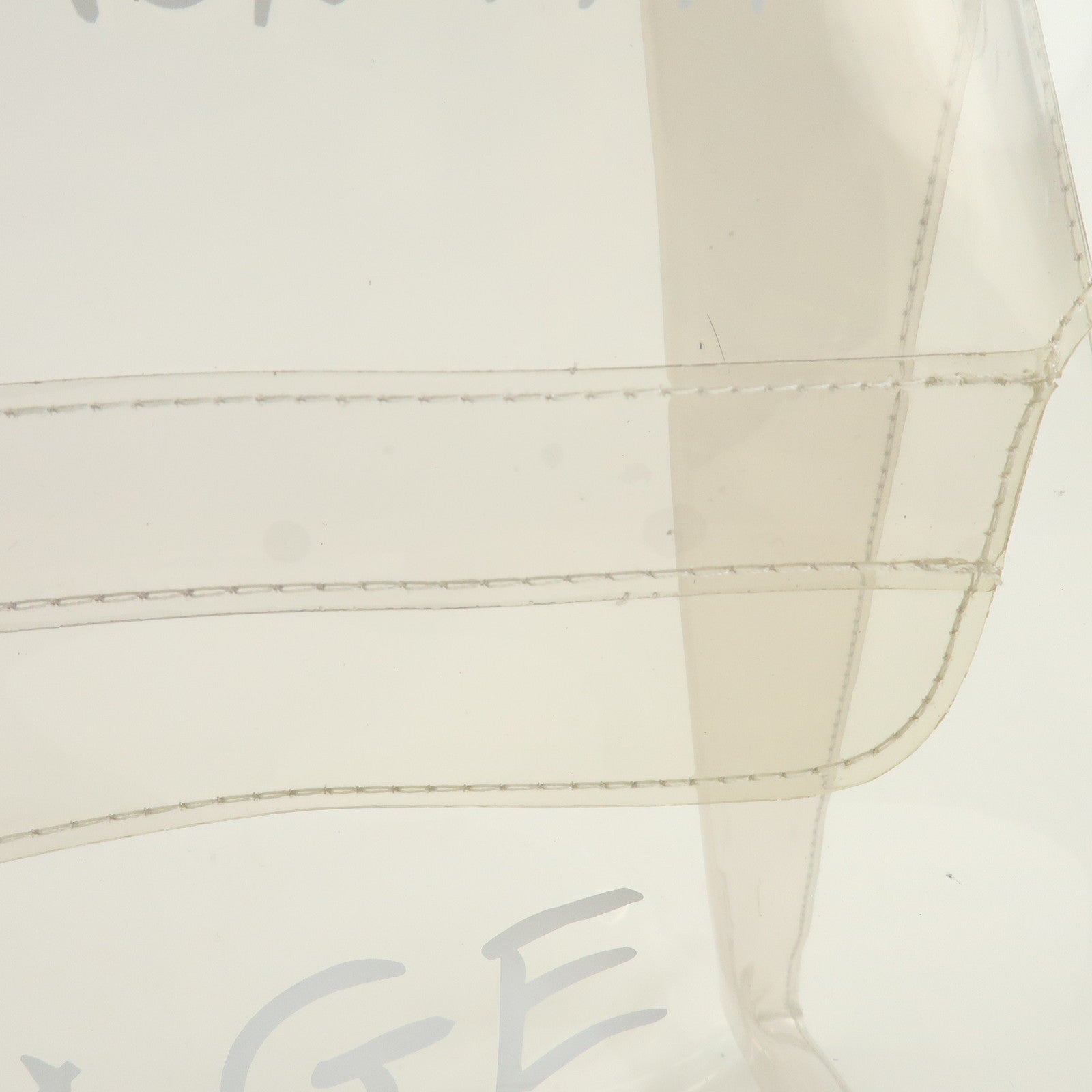 HERMES Kelly Vinyl Hand Bag Clear Transparent