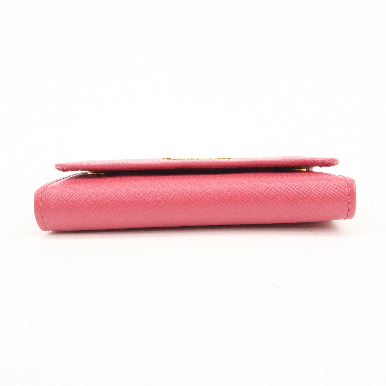 PRADA Logo Saffiano Leather 6 Rings Key Case Key Holder Pink 1PG222