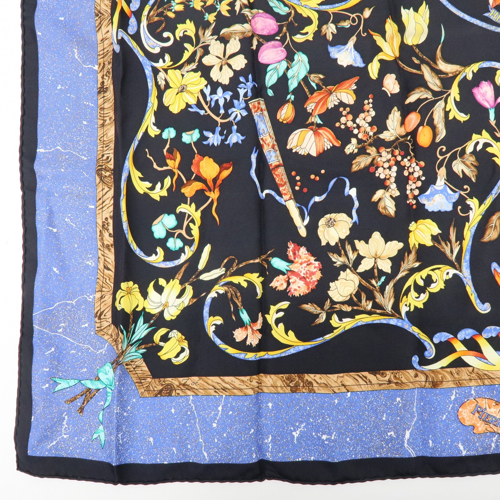 HERMES Carre 90 Silk 100% Scarf PIERRES D' ORIENT ET D' OCCIDENT