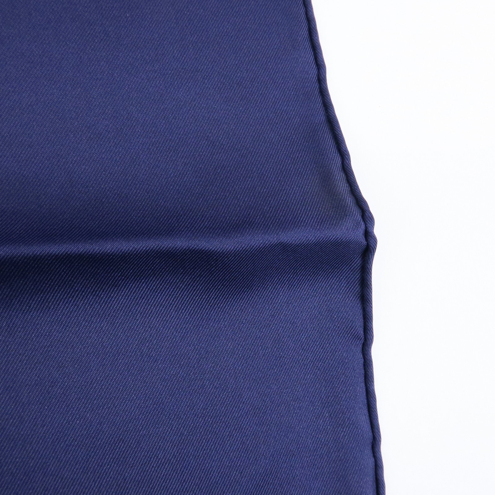 HERMES Carre 70 Silk 100% Scarf Tattersalles Navy Beige