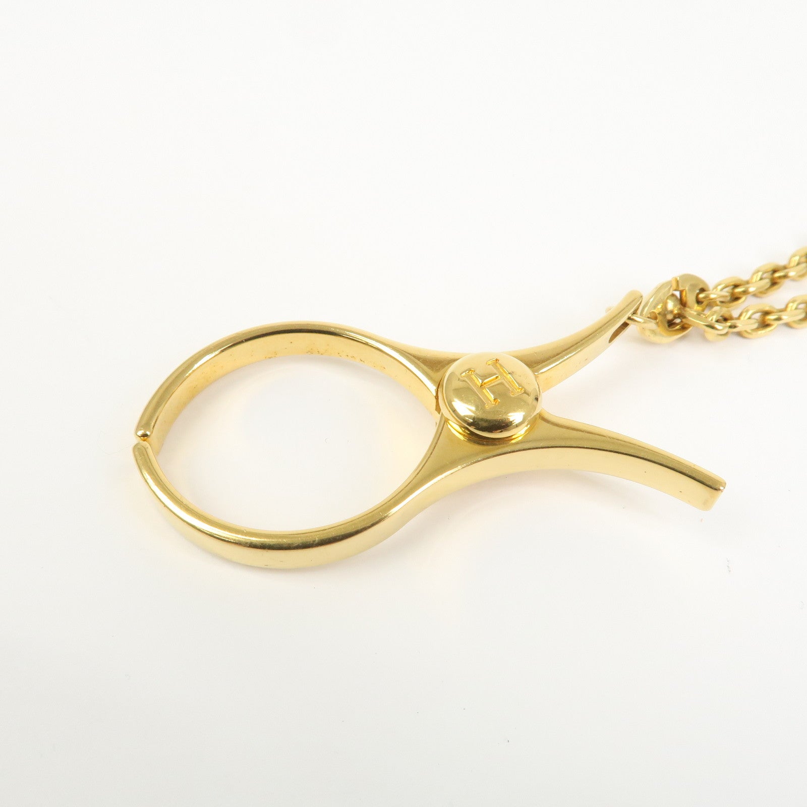 HERMES Filou Metal Glove Clip Glove Holder Gold