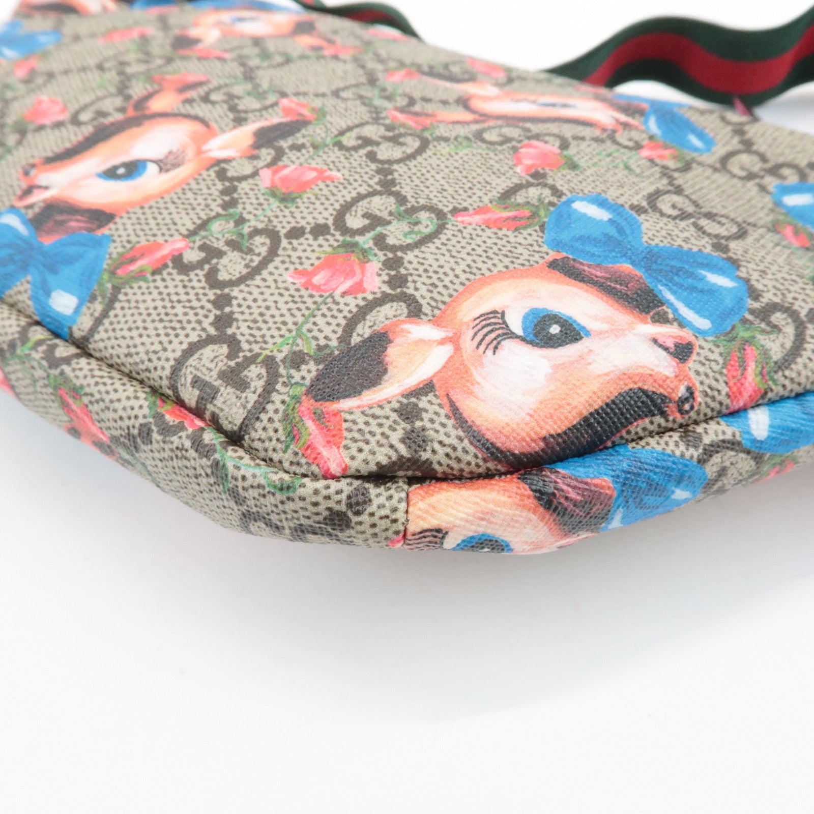 GUCCI GG Supreme Childrens Bambi Floral Waist Bag Beige Pink 502095 Used