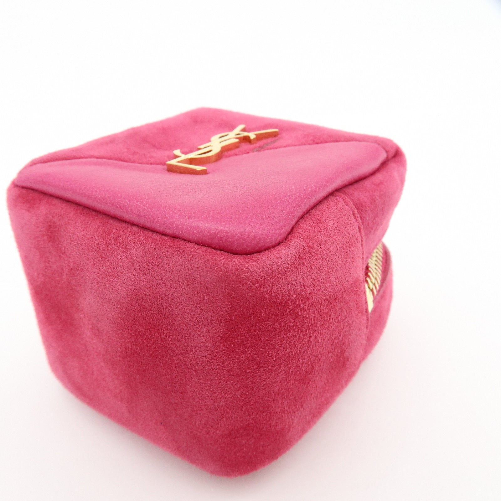 SAINT LAURENT PARIS Casandra Suede Leather Jamie Cube Pouch 669964
