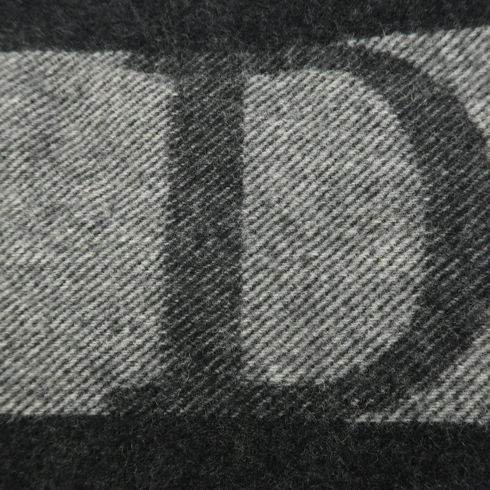 Christian Dior Logo Wool Cashmere Scarf Black Gray