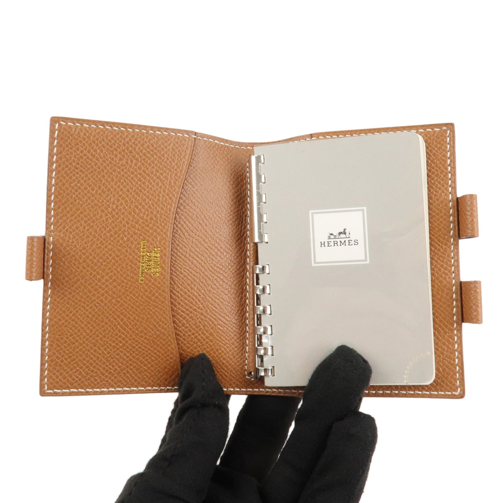 HERMES Agenda PM Epsom Leather Planner Cover Beige Used