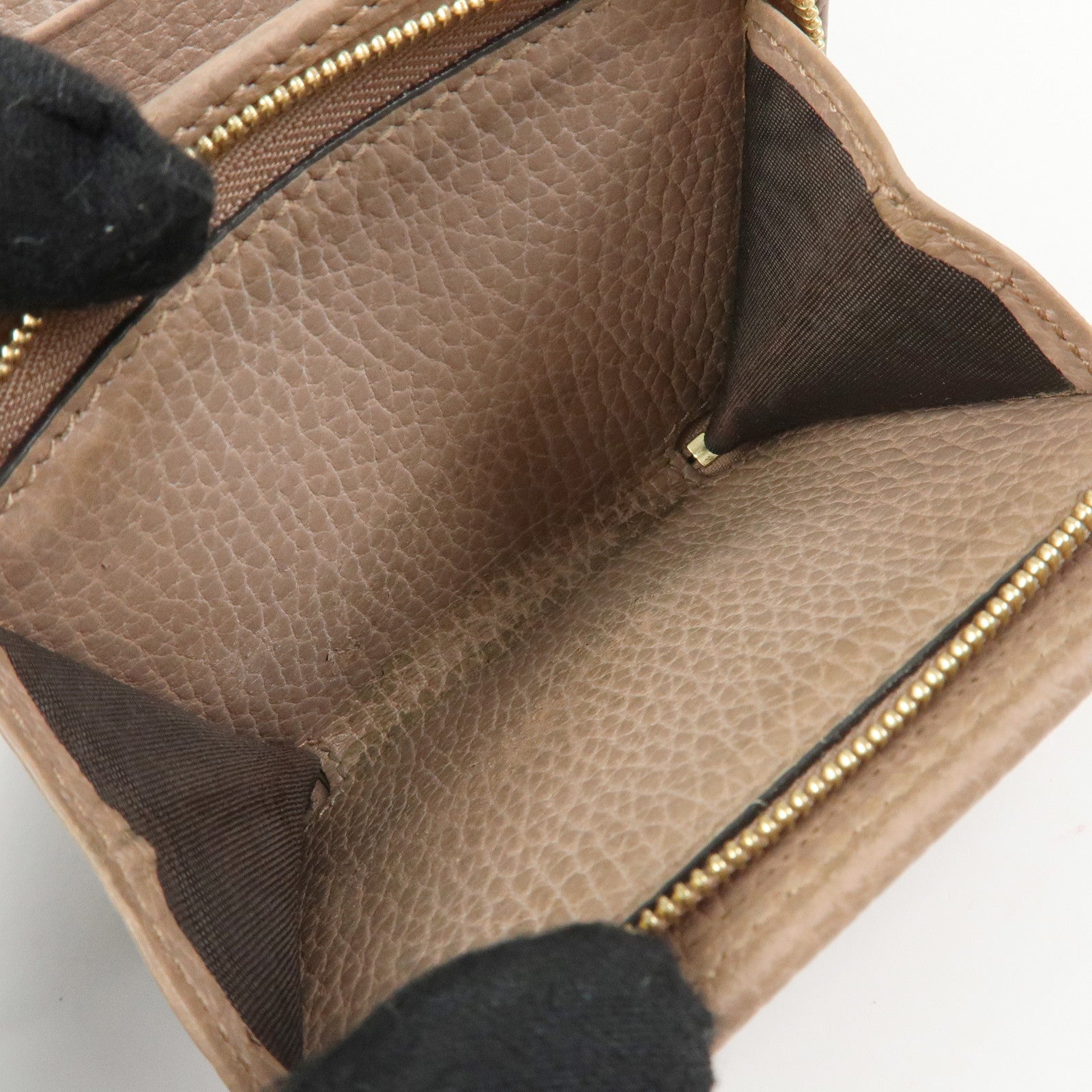 GUCCI GG Marmont Leather Compact Wallet Pink Beige 59858
