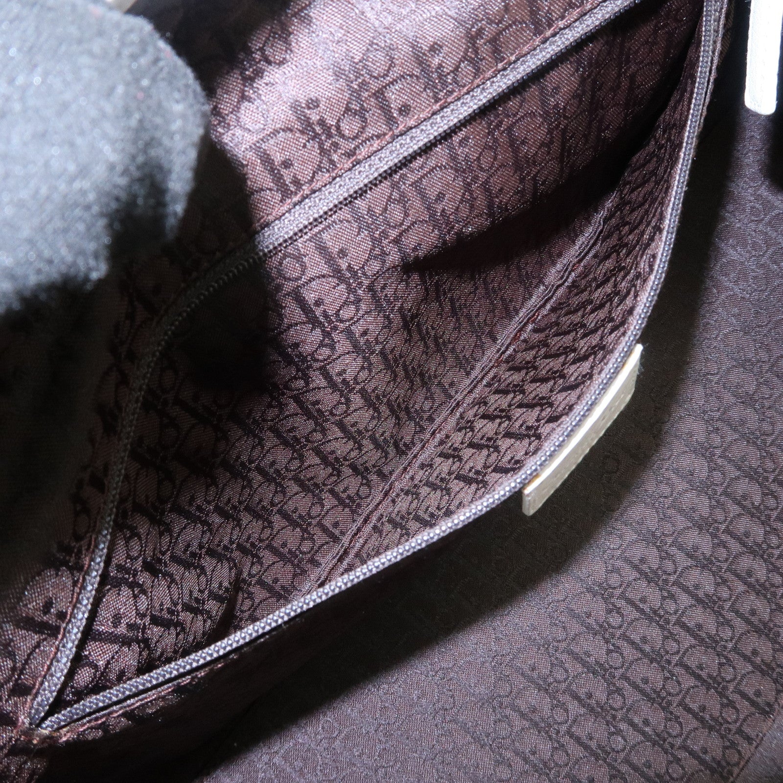 Christian Dior Logo Leather Hand Bag Boston Bag White