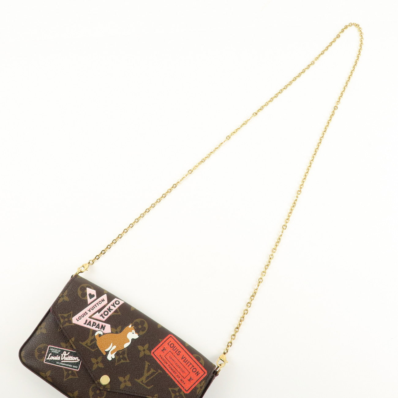 Louis Vuitton Monogram World Tour Pochette Felicie Brown MI4157 Used
