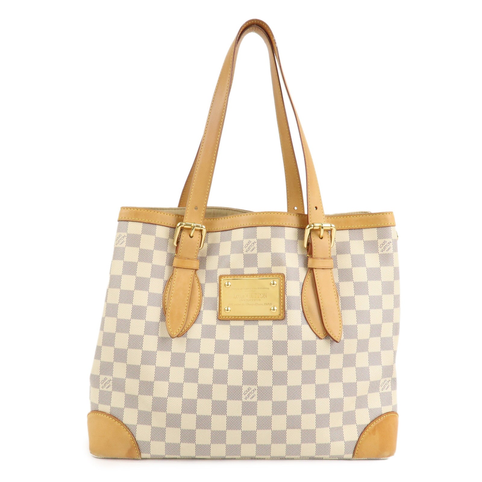 Louis Vuitton Damier Azur Hampstead MM Canvas Hand Bag N51206