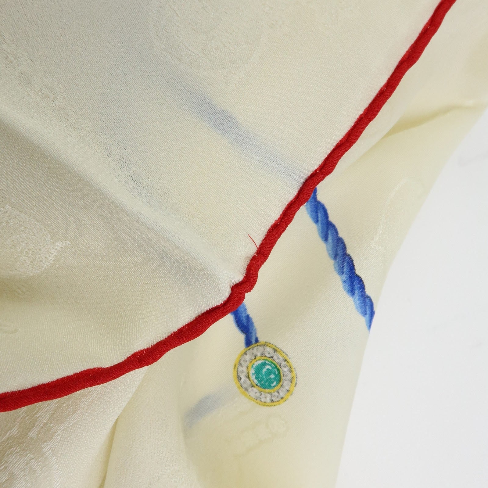Cartier Must de Cartier Silk 100% Scarf Jewelry Motif Beige Red