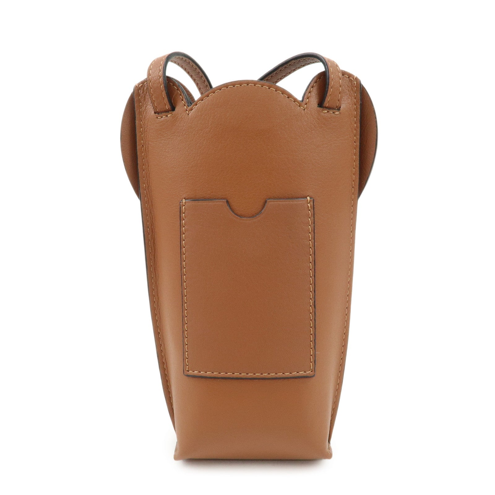 LOEWE Anagram Elephant Pocket Style Shoulderr Bag Brown C623B02X04 Used