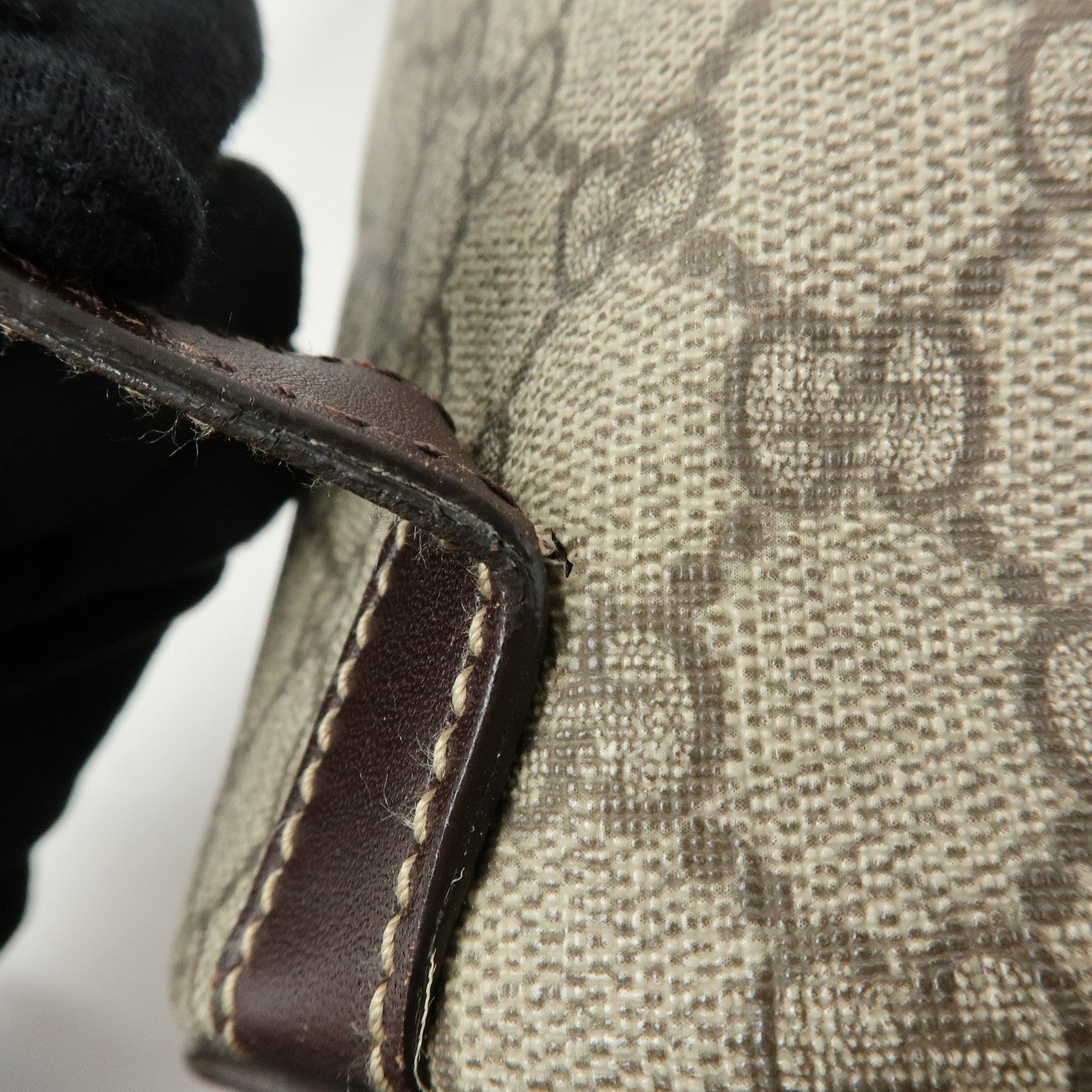 GUCCI GG Supreme Leather Backpack Rucksuck Beige Brown 189745