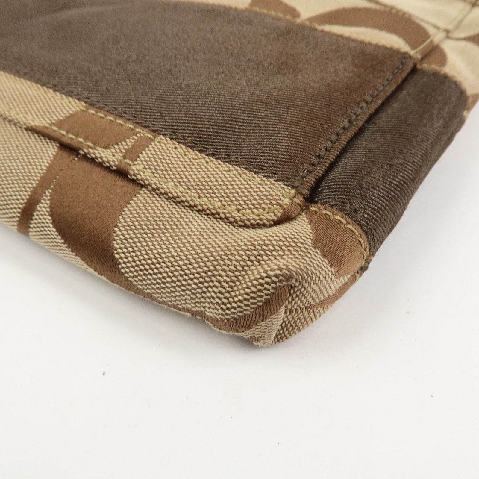 COACH Signature Canvas Leather Shoulder Crossbody Bag Beige Brown