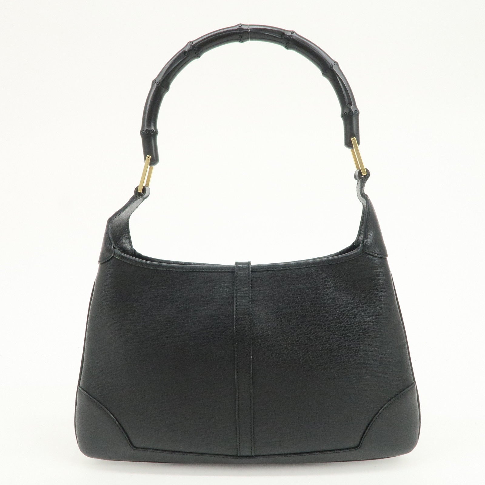 GUCCI Bamboo Leather Kandinsky Shoulder Bag Black 001・4060・002058