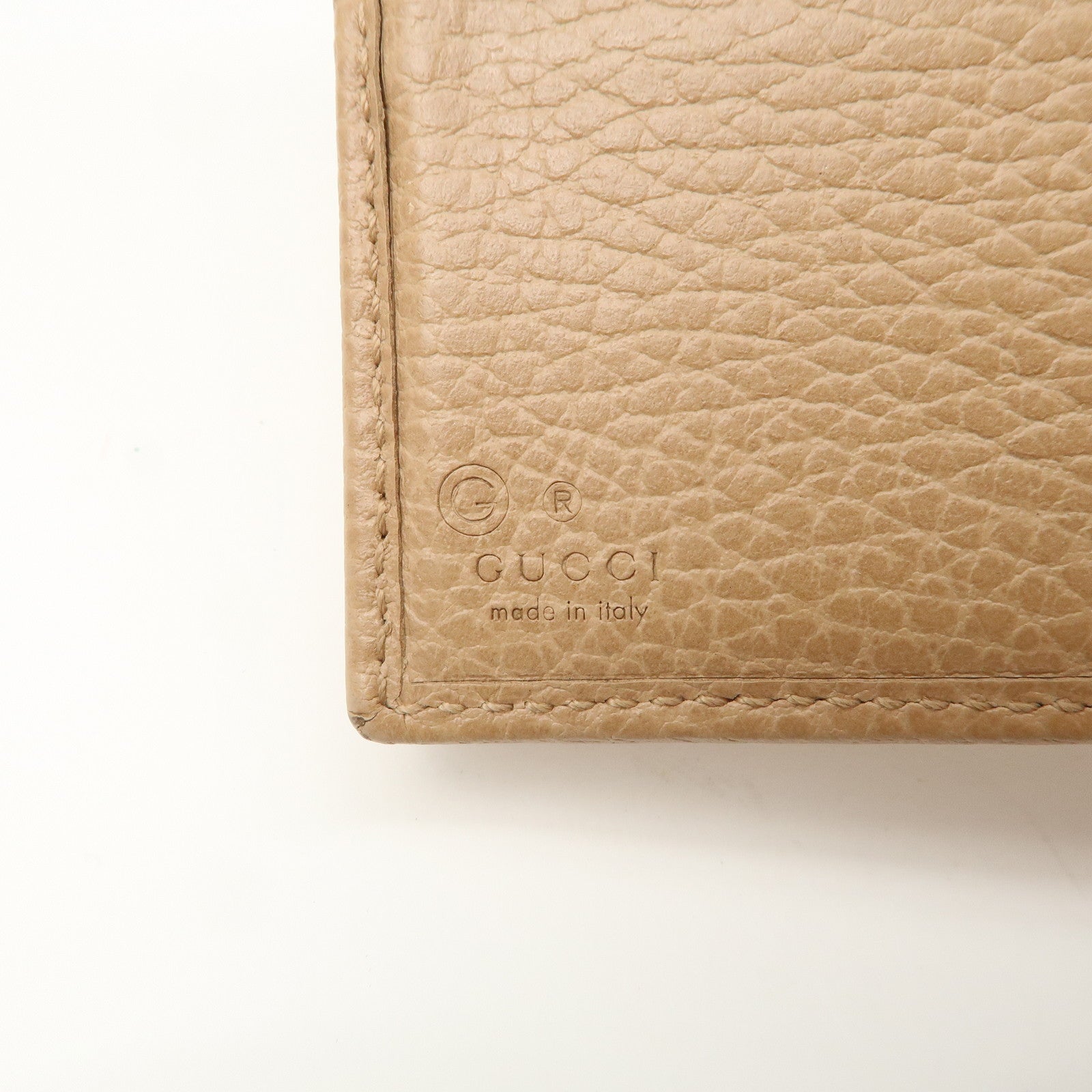 GUCCI Interlocking G Leather Bi-Hold Compact Wallet Brown 615525