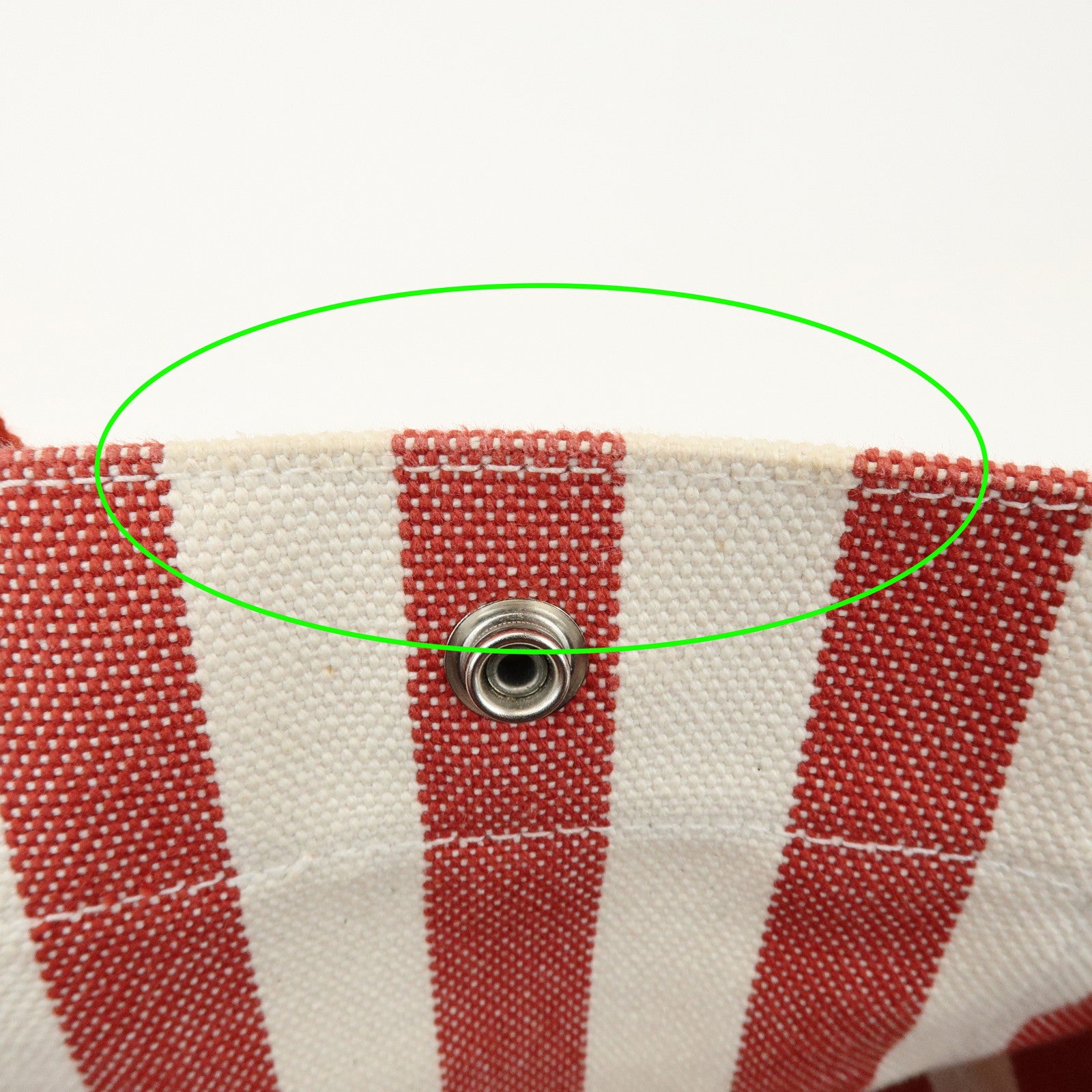 HERMES Canvas Cannes PM Tote Bag Hand Bag Red White