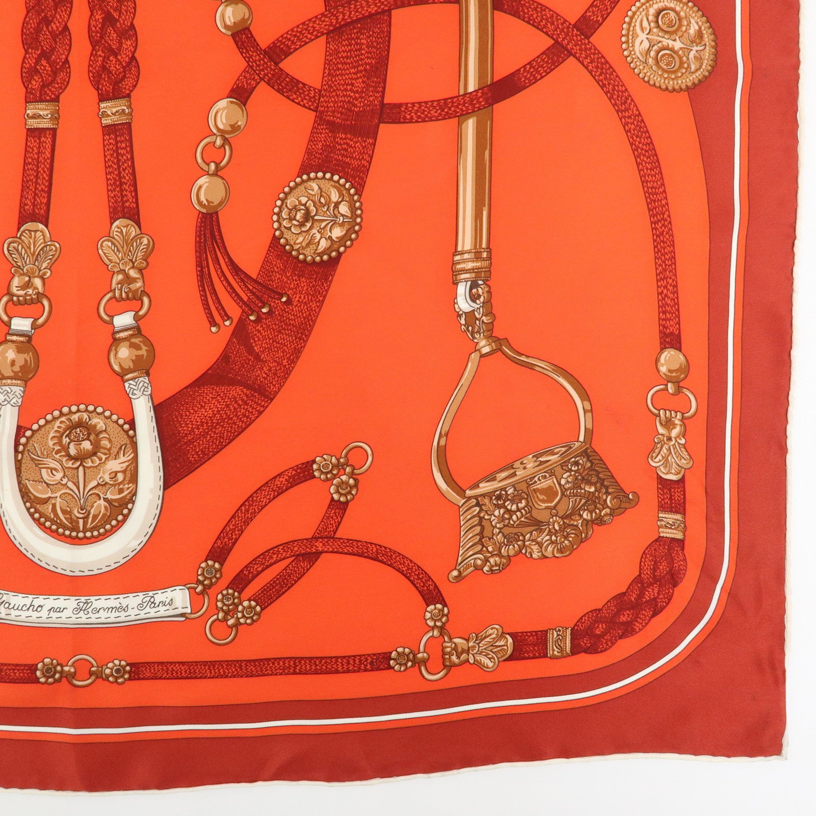 HERMES Carre 45 Carre 70 Set of 2 Silk Scarf CHANTILLY GAUCHO PAR