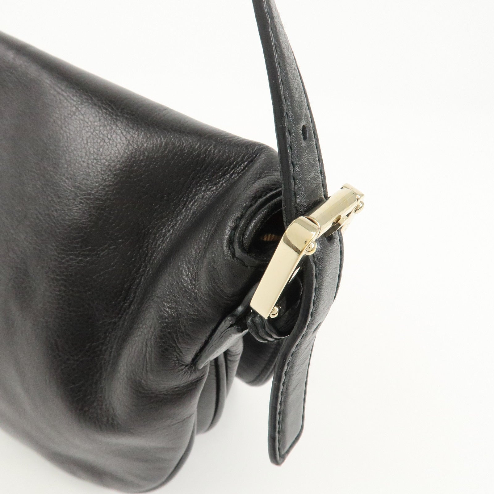 GUCCI Interlocking G Leather Shoulder Bag Hand Bag Black 161727