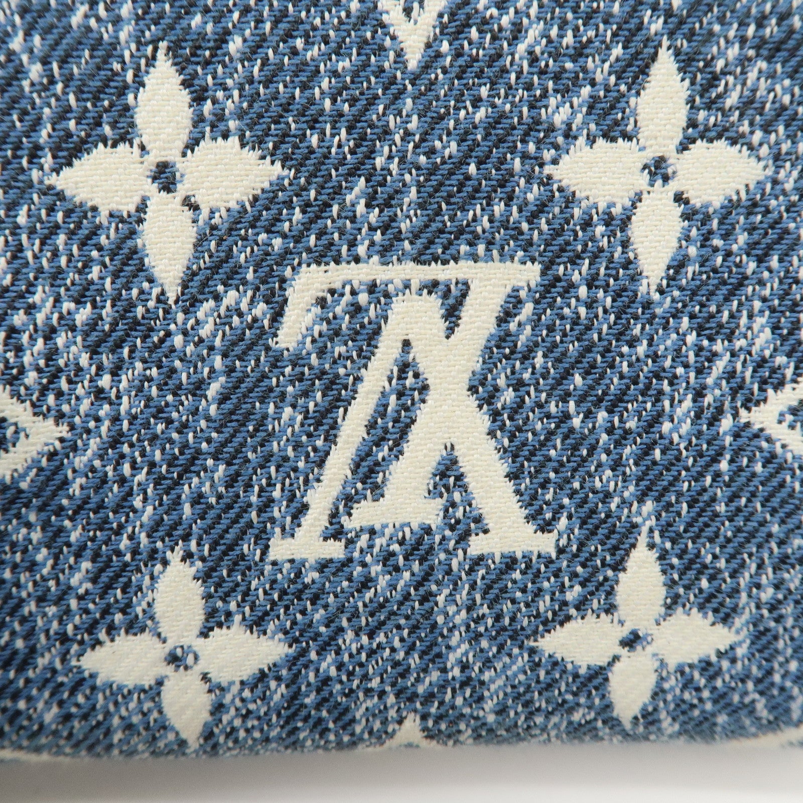 Louis Vuitton Monogram Denim Coin Case Compact Wallet Blue M81185