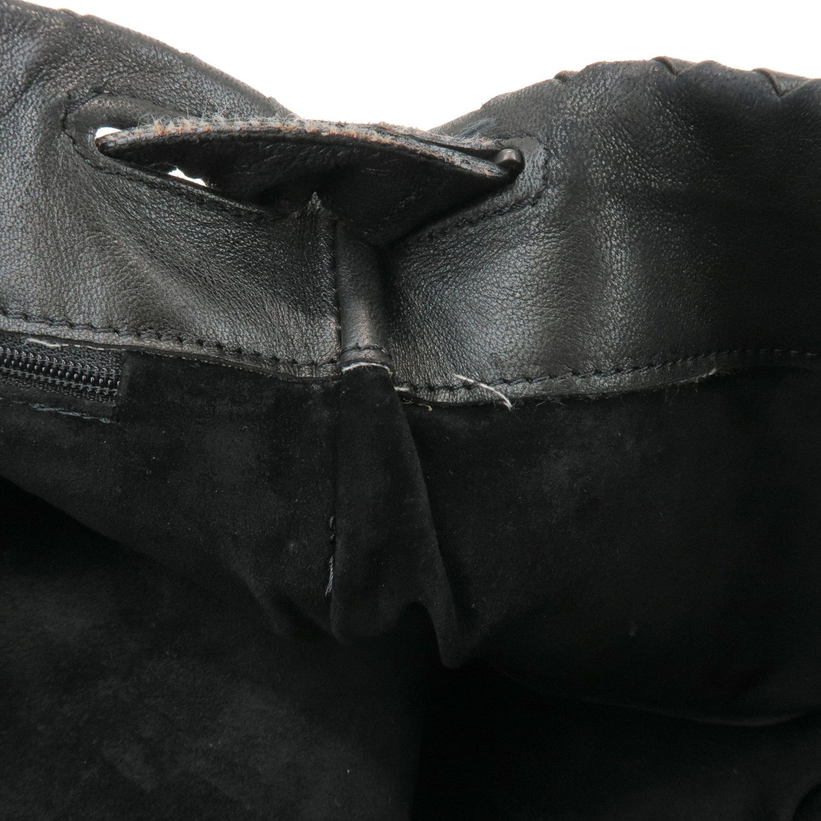 BOTTEGA VENETA Intrecciato Leather Shoulder Bag Black 105001