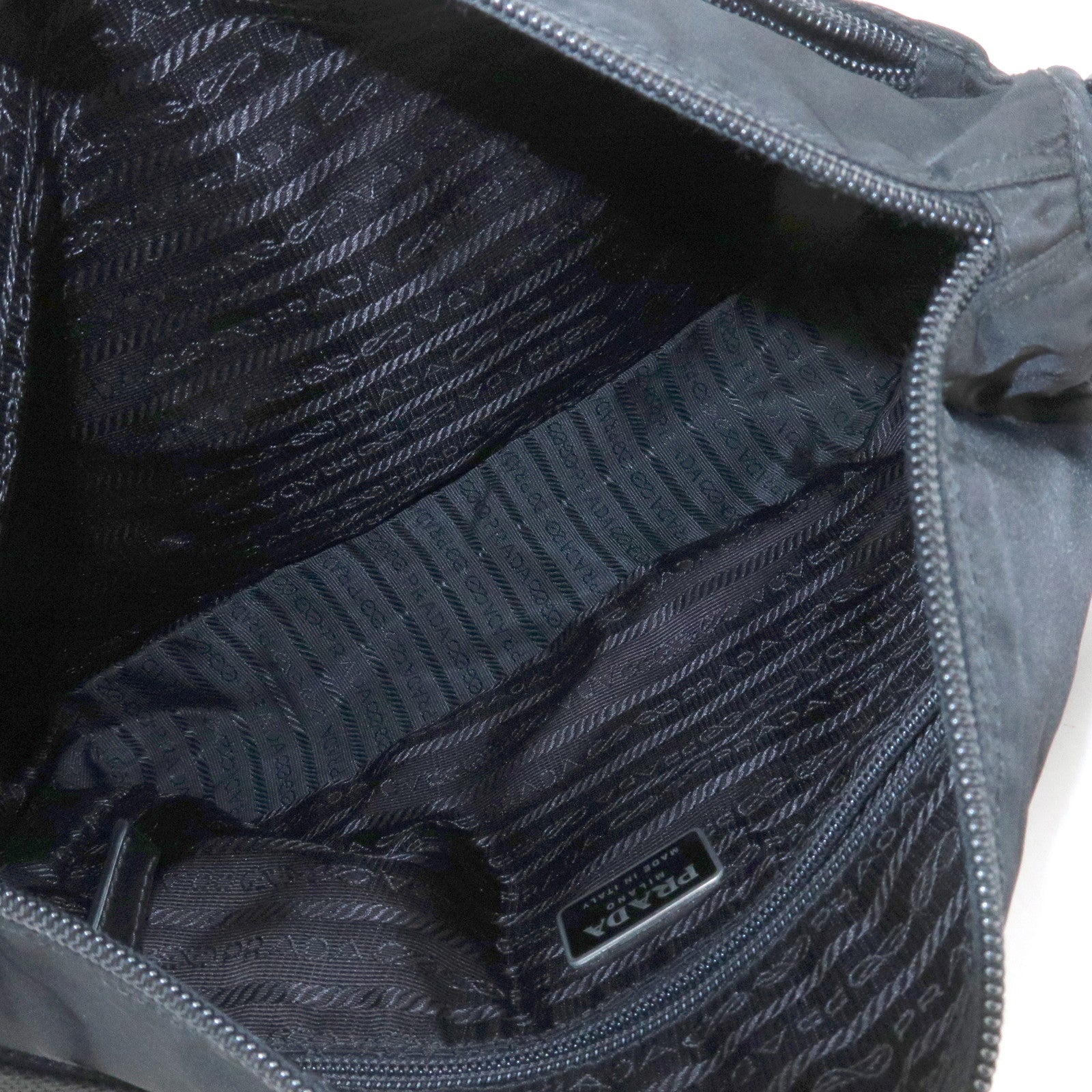 PRADA Nylon Leather Shoulder Bag Crossbody Bag Black B10140