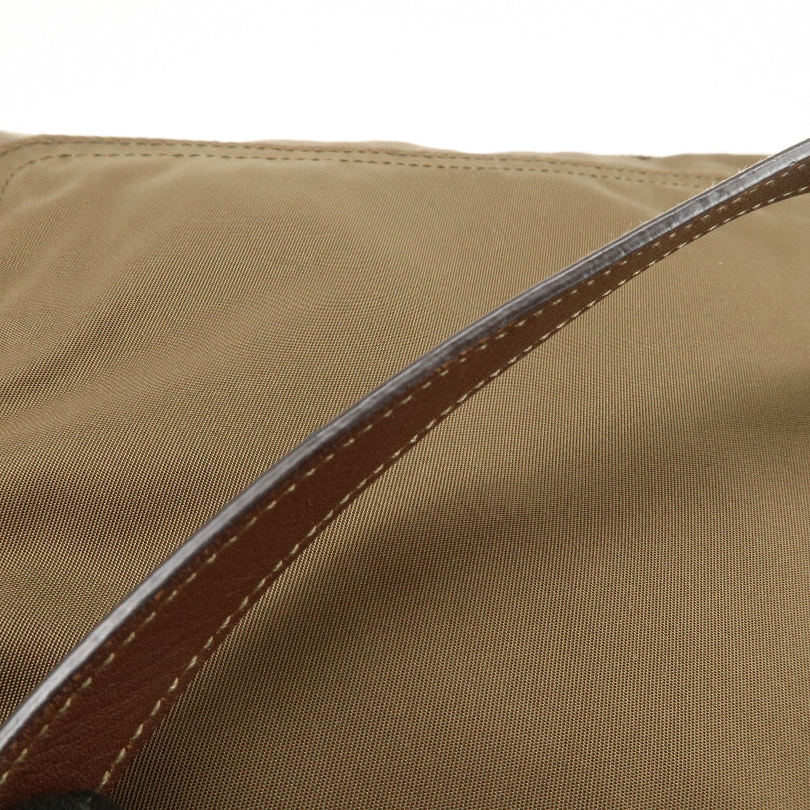 PRADA Triangle Logo Nylon Saffiano Leather Tote Bag Shoulder Bag