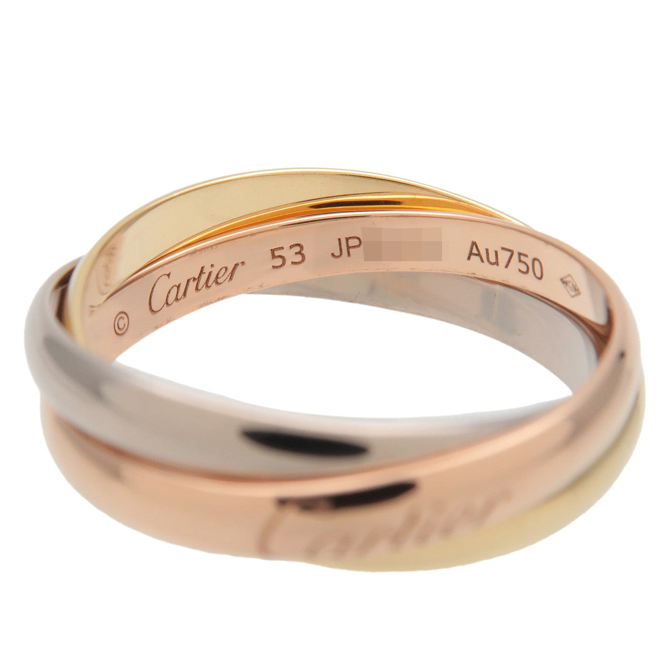 Cartier Trinity Ring SM K18 750YG/WG/PG #53 US6.5 EU53