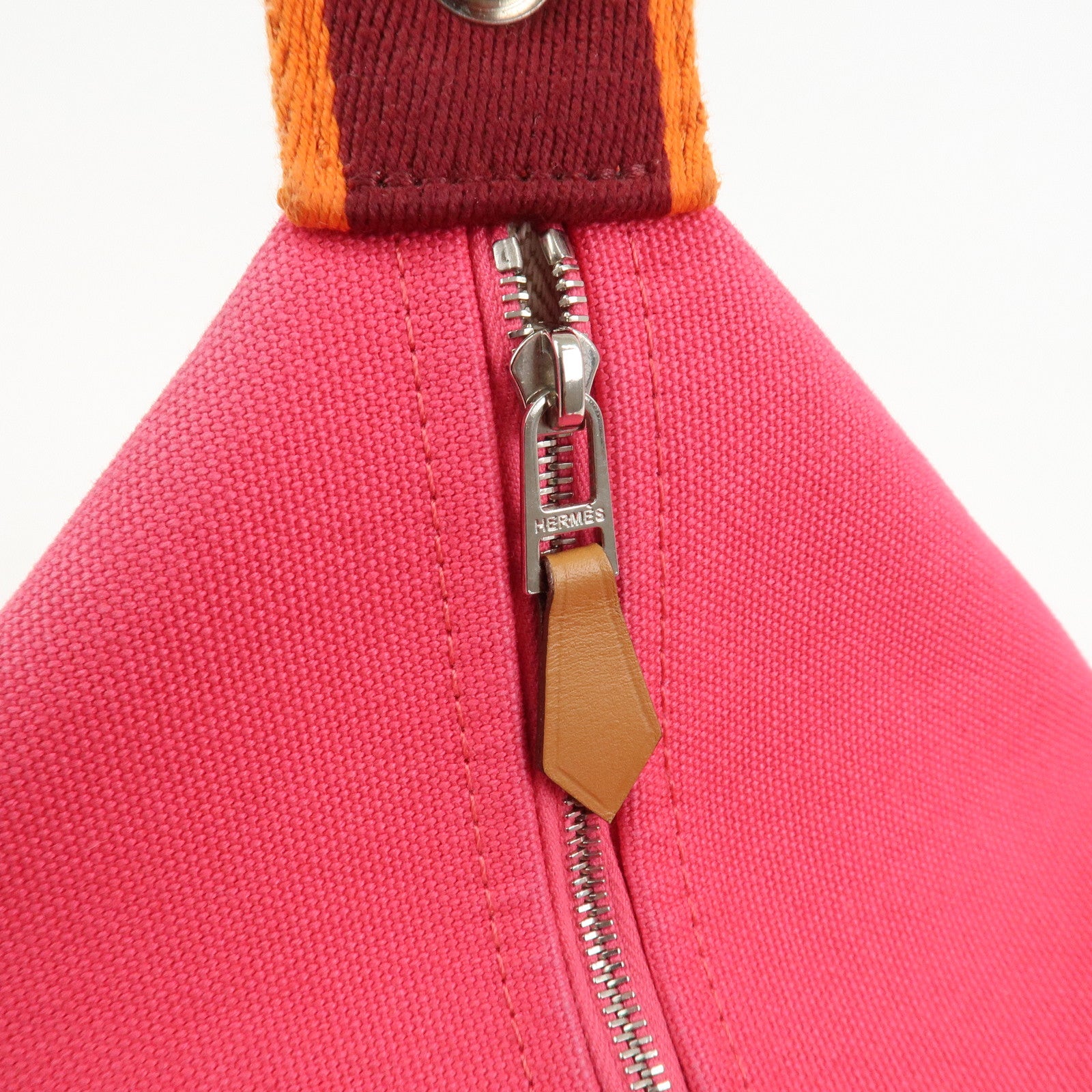 HERMES Brides A Brac GM Pouch Hand Bag Vanity Bag Toile H Pink