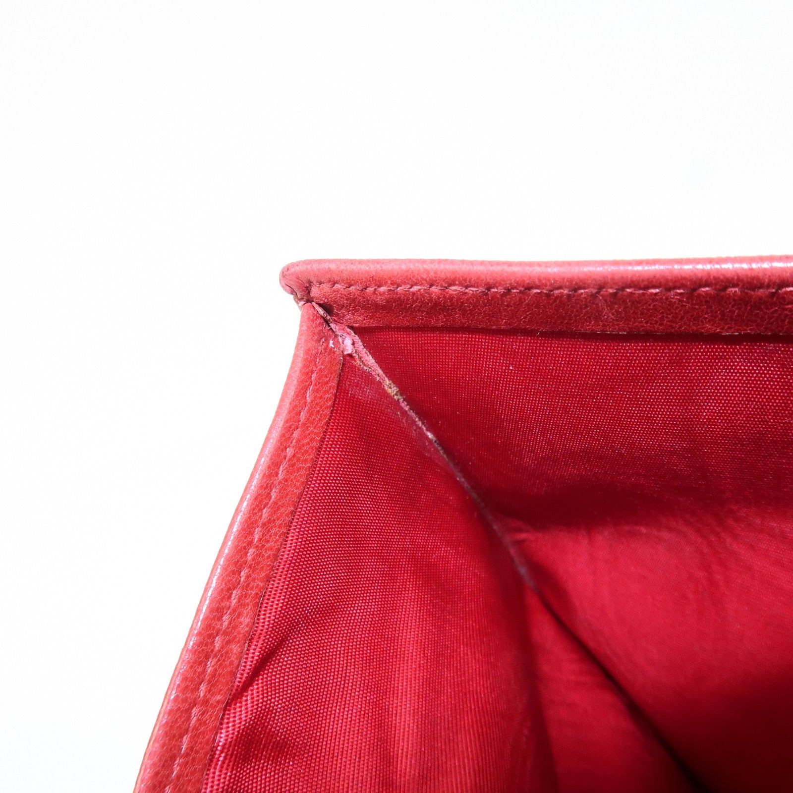 CHANEL COCO Mark Caviarskin Bi-fold Wallet Red A01429 Used